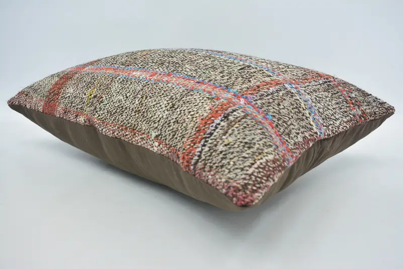 16x24 Brown Pillow, Turkish Kilim Pillow, Boho Pillow, Vintage Kilim Throw Pillow, Cushion, Living Room Throw Pillow Cover, Meditation Pillow Case - 6