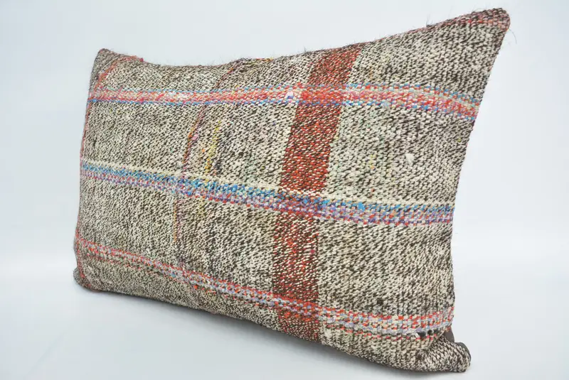 16x24 Brown Pillow, Turkish Kilim Pillow, Boho Pillow, Vintage Kilim Throw Pillow, Cushion, Living Room Throw Pillow Cover, Meditation Pillow Case - 4