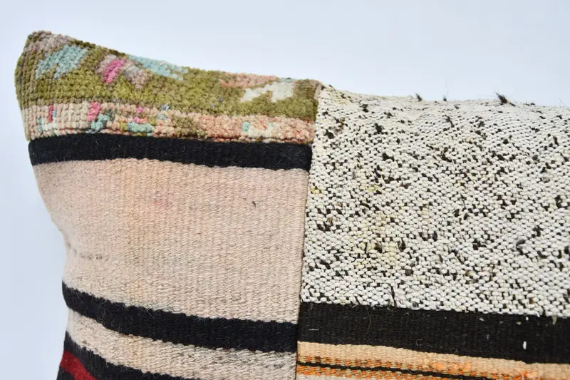 Vintage Kilim Throw Pillow, Ethnical Kilim Rug Pillow, 16x36 Pink Pillow Sham, Cushion Cover, Designer Throw Pillow Cover, Pillow for Sofa - 2