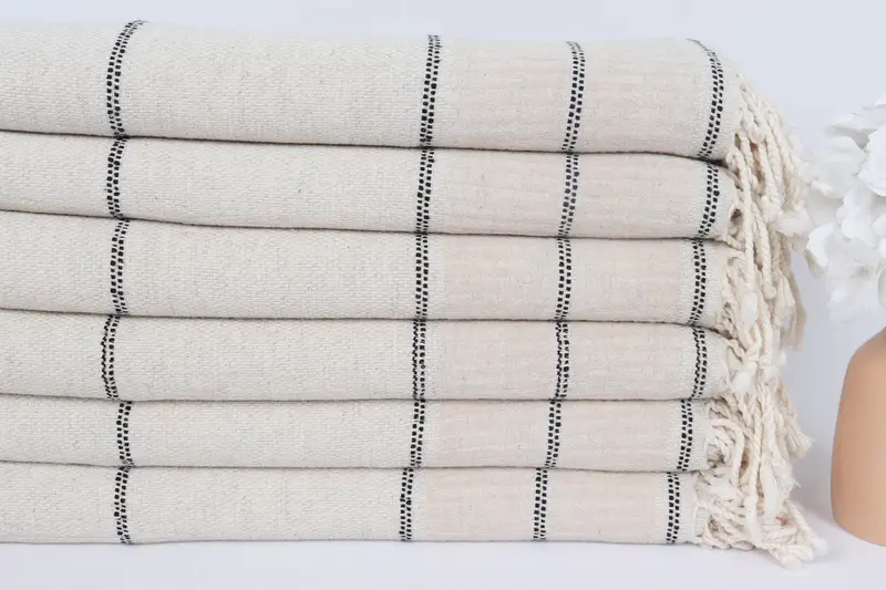 Summer Gift, Monogram Turkish Towel, Embroidery Towels, 70x40 Linen Striped Towel, Large Turkish Towel, Turkish Beach Towel Bulk, Scarf Towel - 3