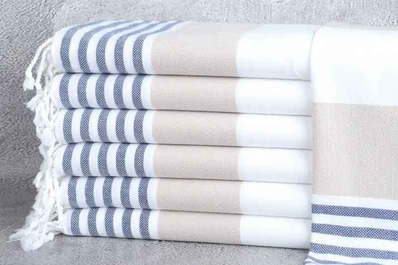 Bridesmaid Gifts, Custom Wedding Gifts, Wedding Hand Made Gift, Bathroom Towels, 40x24 Cotton Striped Towel, Valentines Day Gift Idea, Kitchen Towel - 1