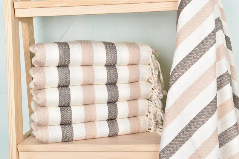68x40 Cotton Striped Towel, Best Friend Christmas Gift, Bachelorette Party Gifts, Wedding Anniversary Gift, Embroidered Towel, Hammam towel - 2