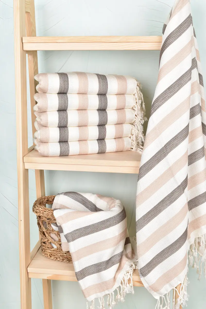 68x40 Cotton Striped Towel, Best Friend Christmas Gift, Bachelorette Party Gifts, Wedding Anniversary Gift, Embroidered Towel, Hammam towel - 3