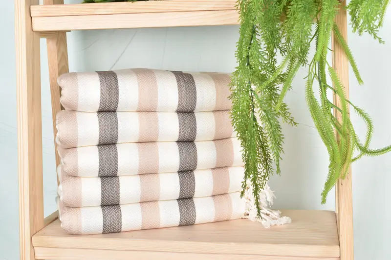 68x40 Cotton Striped Towel, Best Friend Christmas Gift, Bachelorette Party Gifts, Wedding Anniversary Gift, Embroidered Towel, Hammam towel - 1