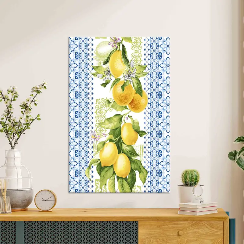 Cuadro de cocina de verano tropical: delicia de limón y amarillo