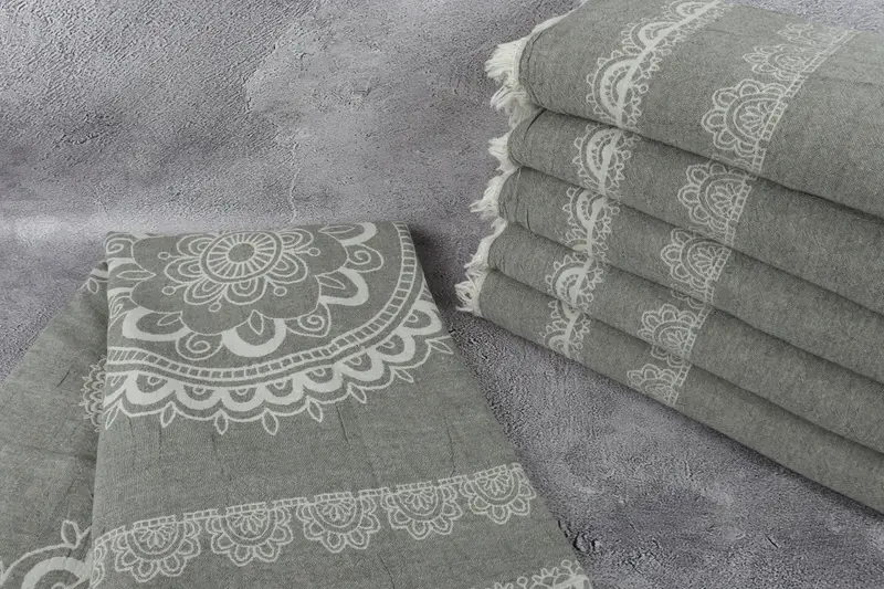 Oversized Beach Towel, Decorative Blanket, Turkish Blanket, Personalized Blanket, 88x80 Cotton Kilim Design Towel, Bachelorette Favor - 2