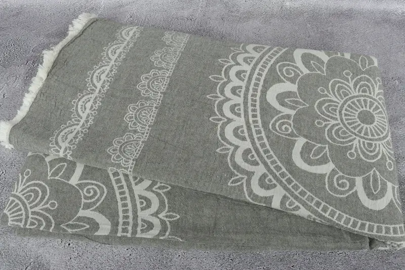 Oversized Beach Towel, Decorative Blanket, Turkish Blanket, Personalized Blanket, 88x80 Cotton Kilim Design Towel, Bachelorette Favor - 6