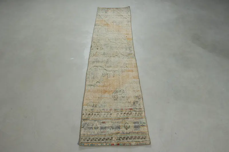 Vibrant Moroccan Rug, 1,6x7,3 ft Orange & Green