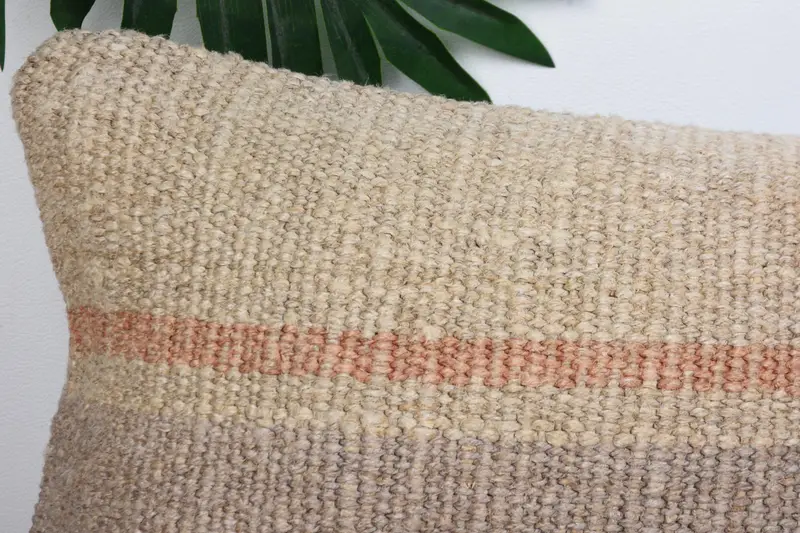 Kilim Cushion Sham, Boho Throw Pillow Case, 8x16 Beige Pillow, Cushion Cover, Interior Designer Pillow, Boho Chic Pillow Sham, Kilim Pillow - 2