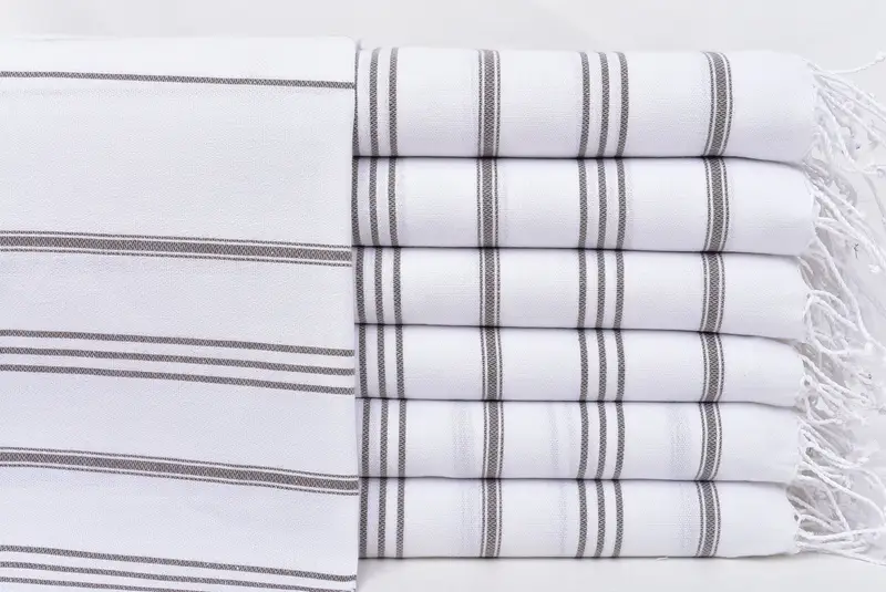 Kişiselleştirilmiş el havlu, küçük banyo havlu, Türk çay havlu, Noel hediyeleri, 40x24 pamuklu çizgili havlu, el yapımı hediye, kişiselleştirilmiş ev hediyesi düğün - 1