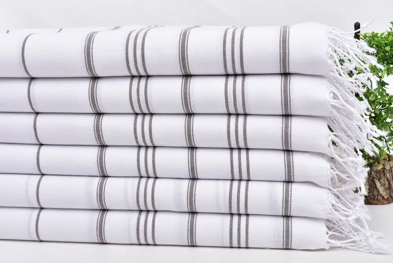 Kişiselleştirilmiş el havlu, küçük banyo havlu, Türk çay havlu, Noel hediyeleri, 40x24 pamuklu çizgili havlu, el yapımı hediye, kişiselleştirilmiş ev hediyesi düğün - 3