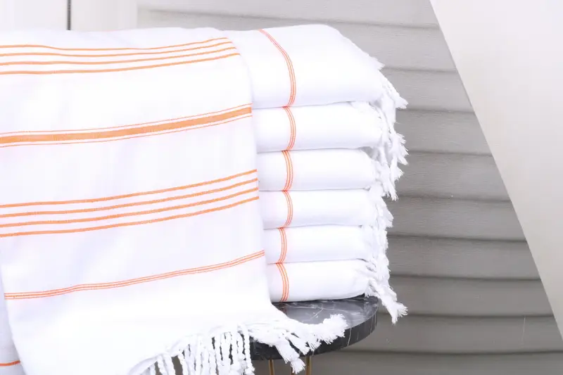 Personalized Beach Towel Orange Cotton 40x71 Inches, Home Gift