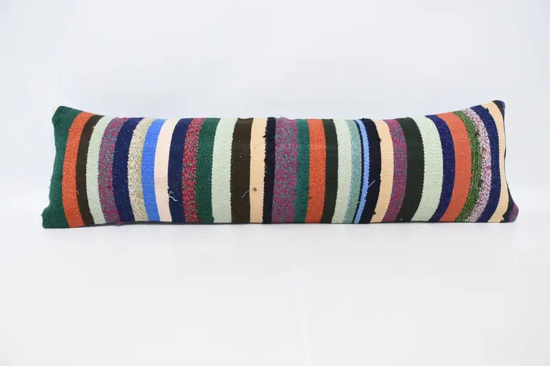Home Decor Türkischer Regenbogen-Euro-Kissenbezug, marokkanischer 12 x 42 Zoll gestreifter rechteckiger Kissenbezug - 1