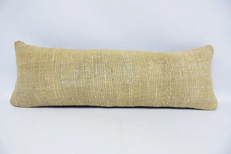 Rectangle Throw Plaid Cushion Cover, Antique Beige 30x90 cm Pillow Case - 1