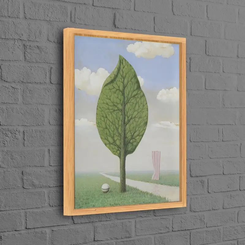 Impresión en lienzo de hoja de árbol surrealista verde moderno - Arte abstracto