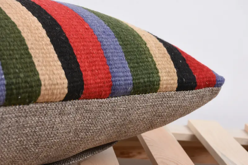 Turkish Kilim Pillow, Pillow for Sofa, Outdoor Bolster Pillow Cover, 12x24 Blue Pillow Case, Cushion Case, Meditation Pillow Cover, Turkish Pillow - 7