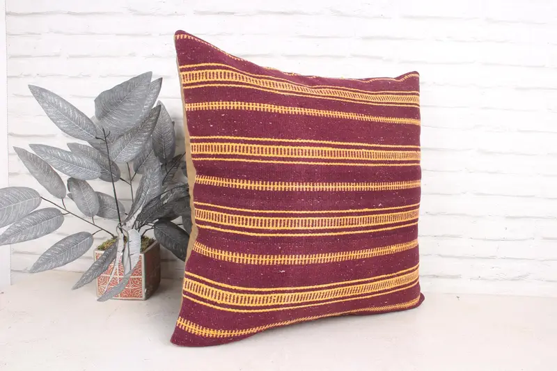 Bolster Cushion Cover, Cushion Cover, Pillow for Couch, 24x24 Orange Pillow, Vintage Pillow Cover, Home Decor Pillow, Gift Pillow - 3
