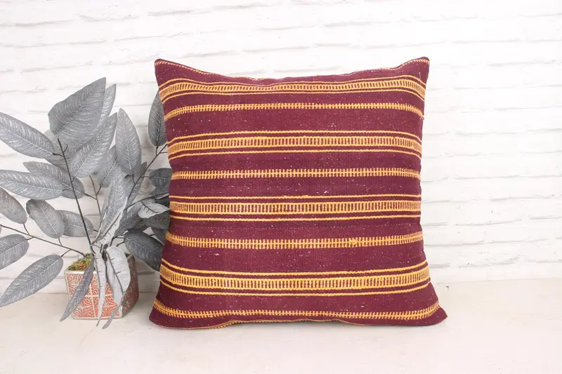 Bolster Cushion Cover, Cushion Cover, Pillow for Couch, 24x24 Orange Pillow, Vintage Pillow Cover, Home Decor Pillow, Gift Pillow - 1
