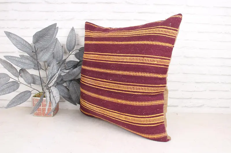 Bolster Cushion Cover, Cushion Cover, Pillow for Couch, 24x24 Orange Pillow, Vintage Pillow Cover, Home Decor Pillow, Gift Pillow - 4