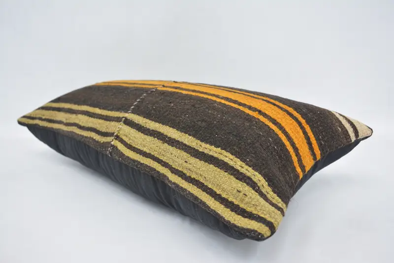 12x24 Brown Pillow Sham, Pillow for Couch, Pillow for Sofa, Vintage Kilim Throw Pillow, Authentic Pillow Sham, Knitted Cushion Case, Pillow Sham - 6