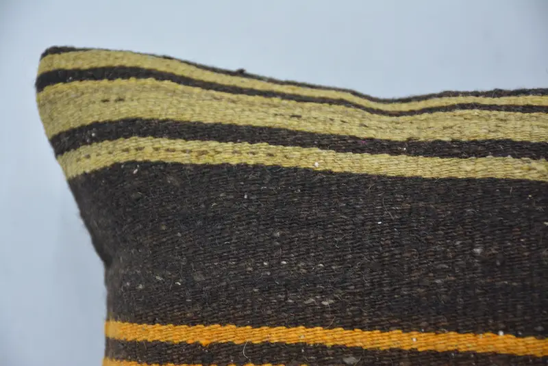 12x24 Brown Pillow Sham, Pillow for Couch, Pillow for Sofa, Vintage Kilim Throw Pillow, Authentic Pillow Sham, Knitted Cushion Case, Pillow Sham - 2
