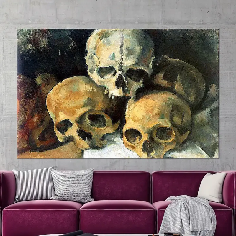 Paul Cezanne's Pyramid of Skulls Canvas Print - Elegant Art Decor