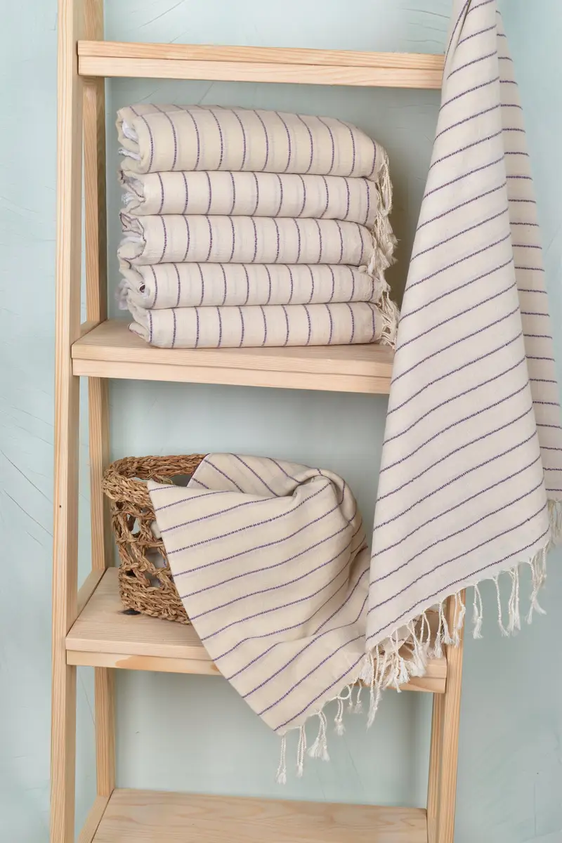 64x38 Linen Striped Towel, Bride Gift, Bachelorette Party Gifts, Custom Wedding Gifts, Large Turkish Towel, Beach Bachelorette Party Decorations - 3
