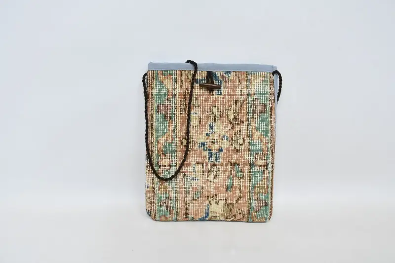 Ayarlanabilir Askılı Art Deco Kilim Çanta, Vintage Motifli Çapraz Çanta