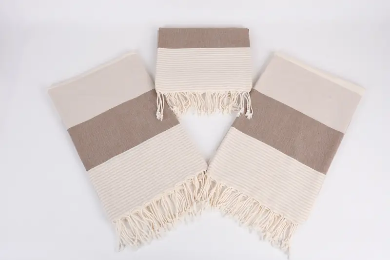 Bridal Shower Favors, Mother Of The Groom Gift, Travel towel, Fringed Turkish peshtemal beach towel USA, Sand-free towel, 68x40 Cotton Striped Towel - 6