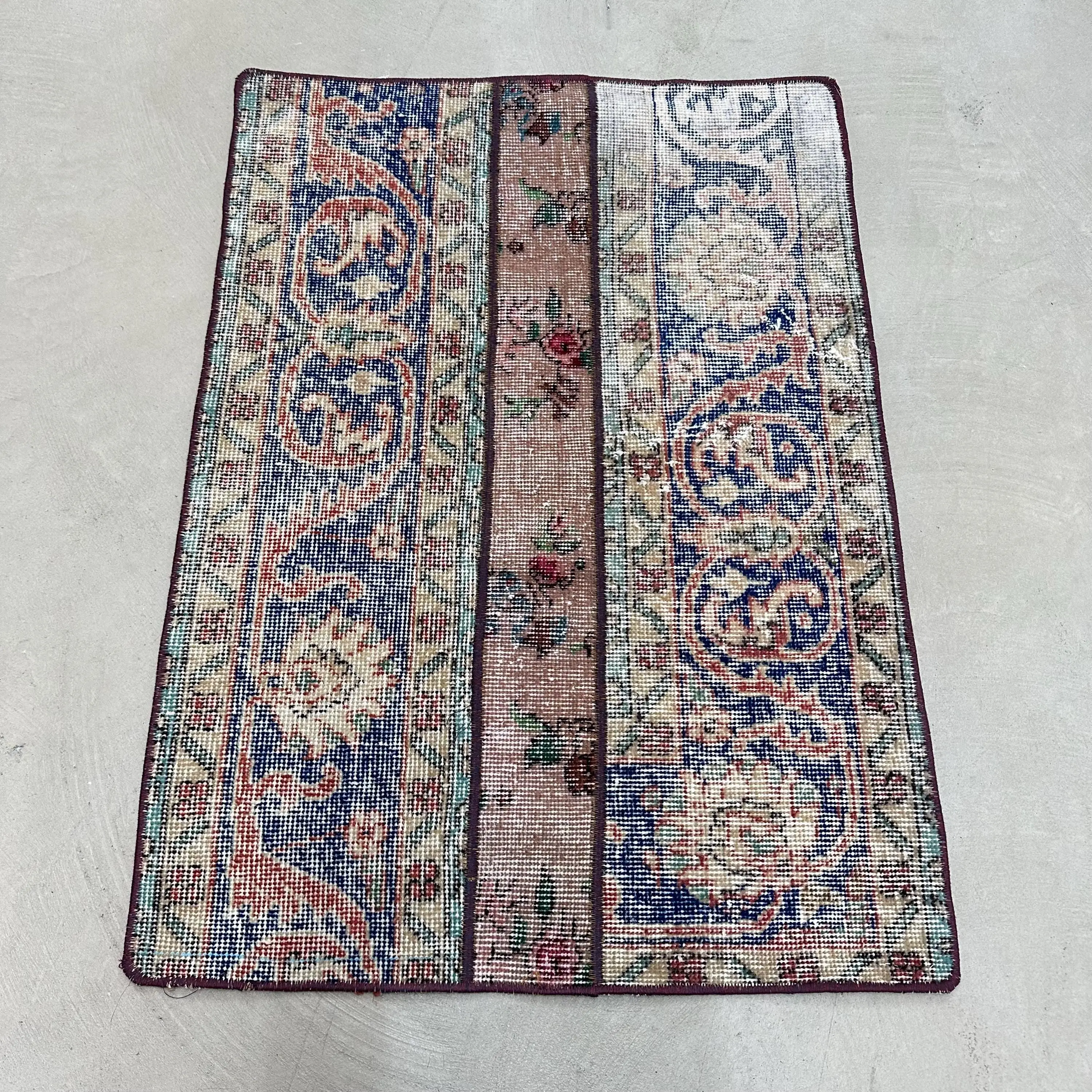 Vintage 2.2x3.1 ft Rug, Turkish Small Rug, Blue Ombré Rug - 1