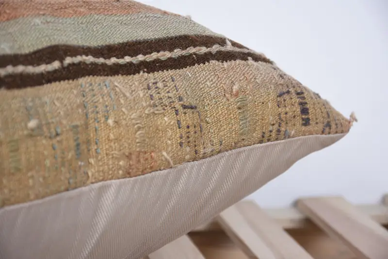 Pillow for Couch, Antique Pillows, Shabby Chic Cushion Cover, Pillow Cover, Boho Pillow, Handwoven Pillow Sham, 24x24 Beige Pillow Case - 7