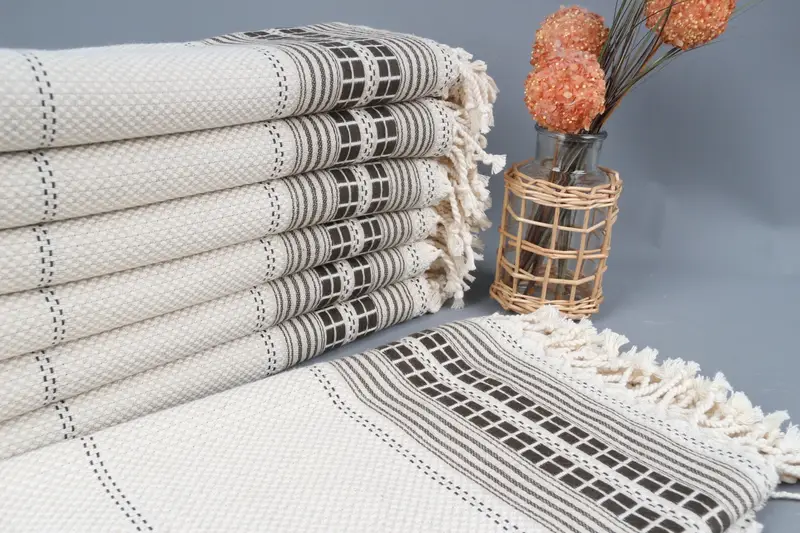 Personalized Turkish Towel Organic Cotton Khaki Green 38x65 Inches