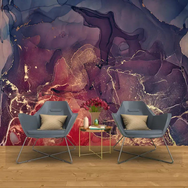Elegant bedruckte Luxus-Marmortapete: Zeitgenössisches, schimmerndes Design