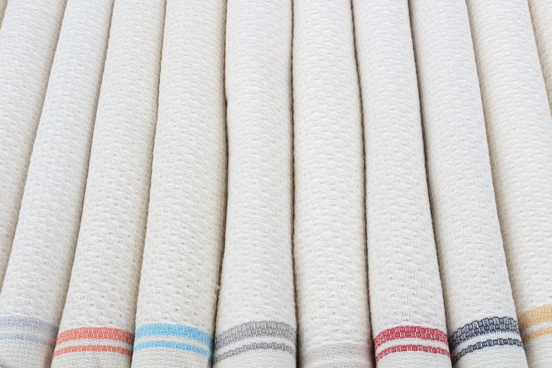 Custom Beach Towel Turkish Cotton Striped Beige, 40x70 Inches - 1