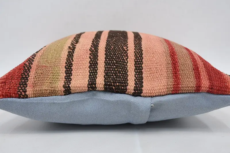 Throw Kilim Pillow, 14x14 Red Pillow Sham, Vintage Kilim Pillow, Retro Throw Cushion Cover, Boho Pillow Sham Cover, Pillow Sham - 5