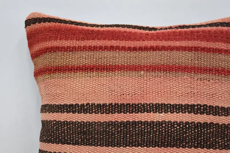 Throw Kilim Pillow, 14x14 Red Pillow Sham, Vintage Kilim Pillow, Retro Throw Cushion Cover, Boho Pillow Sham Cover, Pillow Sham - 2