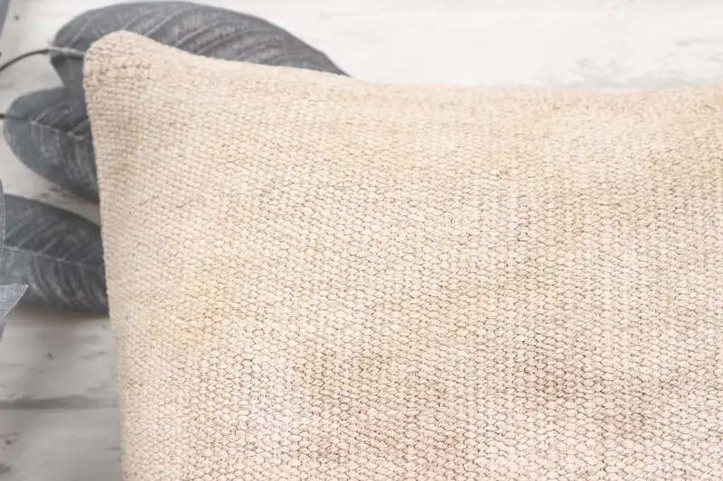 Kilim Pillow, Handmade Rug Seat Cushion Case, Pillow, Boho Pillow Sham Cover, Gift Pillow, 16x16 Beige Cushion, Knitted Pillow Sham - 2