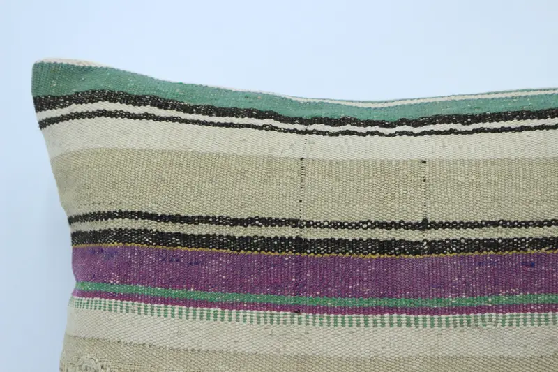 Pillow, Cotton Cushion Cover, 20x28 Beige Pillow, Kilim Cushion Sham, Accent Pillow Sham, Boho Pillow Sham Cover, Patio Cushion, Pillow for Sofa - 2