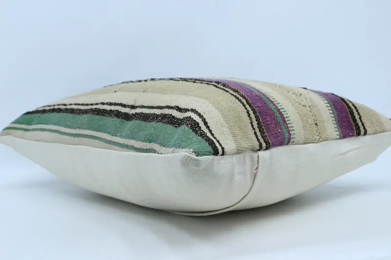 Pillow, Cotton Cushion Cover, 20x28 Beige Pillow, Kilim Cushion Sham, Accent Pillow Sham, Boho Pillow Sham Cover, Patio Cushion, Pillow for Sofa - 6