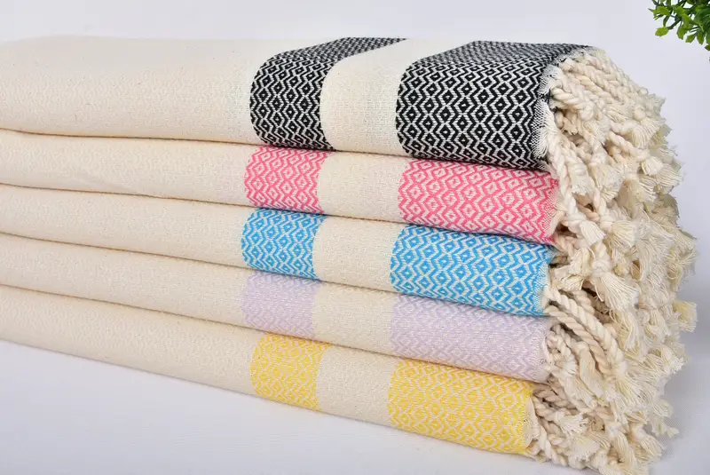 Turkish Towel Beach, Large Beach Towel Personalized, Organic Turkish towel, Bridesmaid Favors, Bachelor Gifts, 70x40 Cotton Geometric Towel - 2