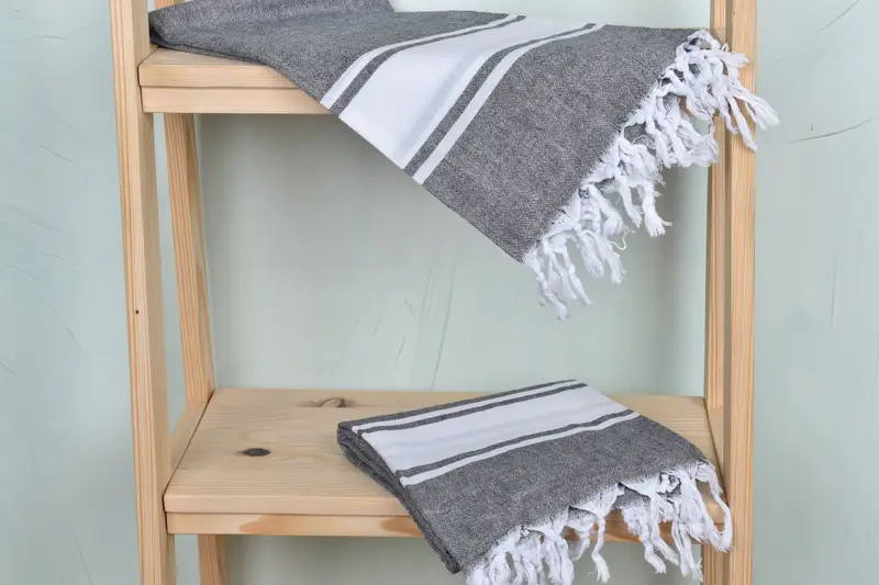 Antibacterial Turkish peshtemal towel, 70x40 Cotton Striped Towel, Personalized Bridesmaid Gift, Gym Towel, Travel towel, Summer Gift, Xmas Gifts - 5