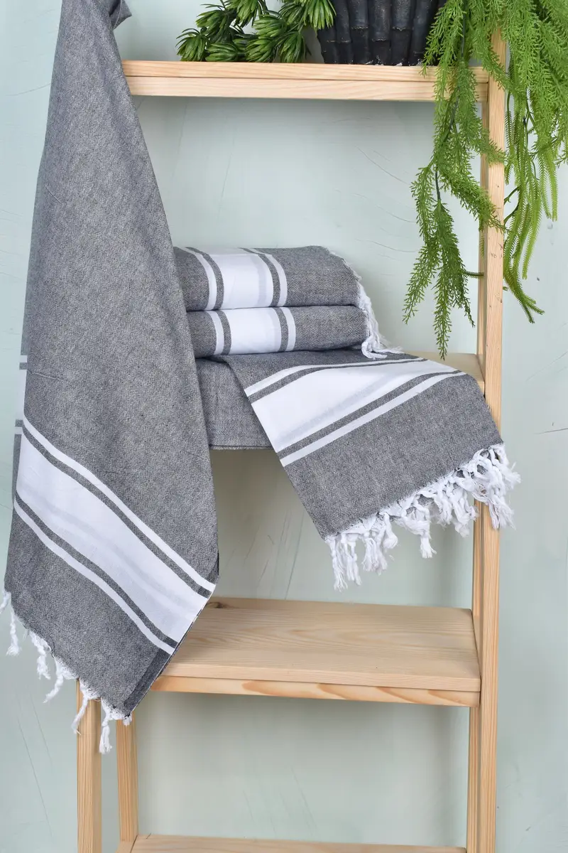 Antibacterial Turkish peshtemal towel, 70x40 Cotton Striped Towel, Personalized Bridesmaid Gift, Gym Towel, Travel towel, Summer Gift, Xmas Gifts - 6
