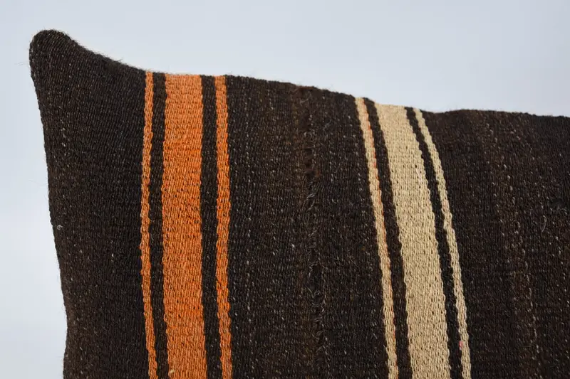 12x48 Brown Pillow Case, Vintage Kilim Pillow, Ethnic Throw Cushion Cover, Pillow Case, Antique Pillows, Interior Designer Pillow - 2