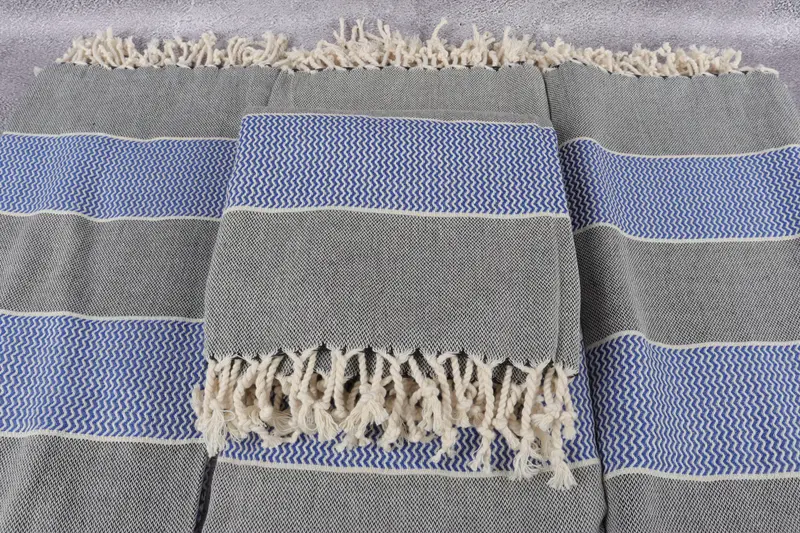 Thin towel, Organic towel, Bachelor Towel, Turkish beach towel with fringe, Bathroom Towel, Turkish Towel Beach, 70x36 Cotton Striped Towel - 4