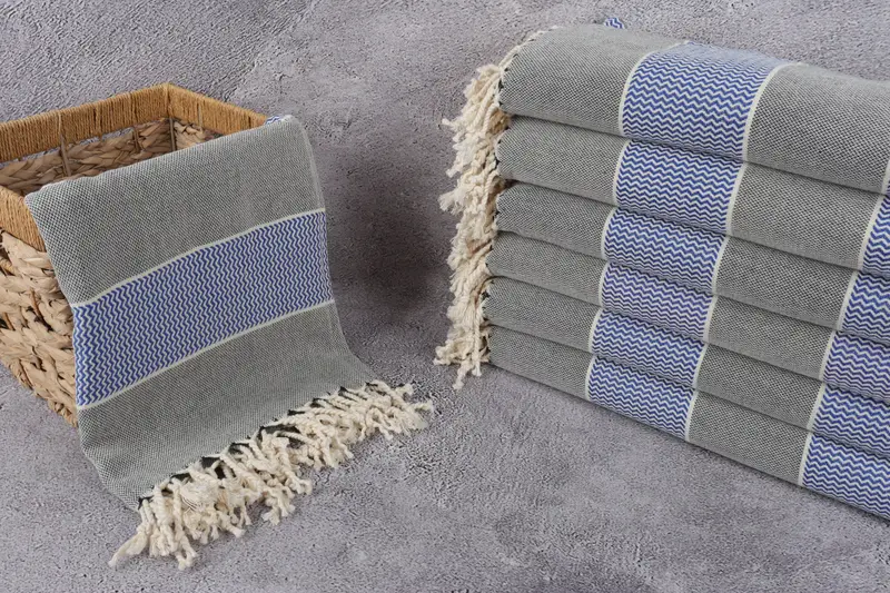 Thin towel, Organic towel, Bachelor Towel, Turkish beach towel with fringe, Bathroom Towel, Turkish Towel Beach, 70x36 Cotton Striped Towel - 3