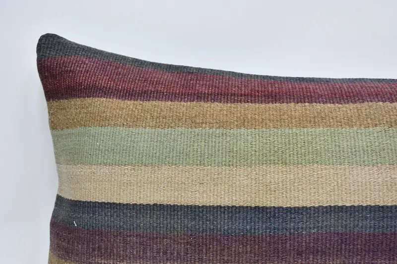 Handmade Kilim Cushion, Pillow, Kilim Pillow Cover, Turkish Pillow, 16x48 Beige Cushion, Garden Cushion, Morroccon Kilim Cushion Pillow - 2