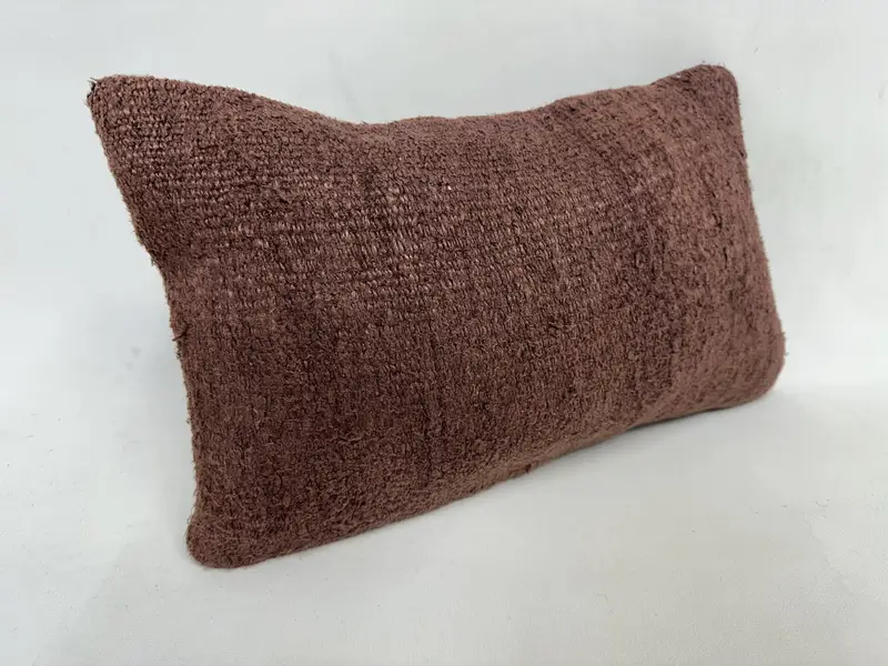Zemin Yastık Kılıfı, Antik Yastıklar, 12x20 Kahverengi Yastık Kapağı, Kilim Yastığı Kapağı, Yastık Kılıfı, Vintage Yastık, Türk Köşe Yastığı - 3
