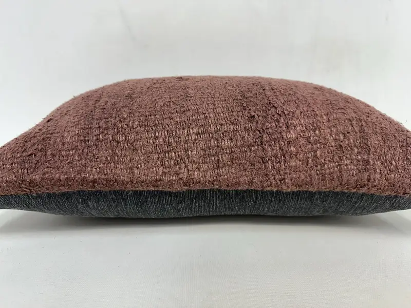 Zemin Yastık Kılıfı, Antik Yastıklar, 12x20 Kahverengi Yastık Kapağı, Kilim Yastığı Kapağı, Yastık Kılıfı, Vintage Yastık, Türk Köşe Yastığı - 5