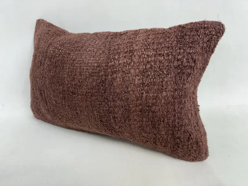 Zemin Yastık Kılıfı, Antik Yastıklar, 12x20 Kahverengi Yastık Kapağı, Kilim Yastığı Kapağı, Yastık Kılıfı, Vintage Yastık, Türk Köşe Yastığı - 4
