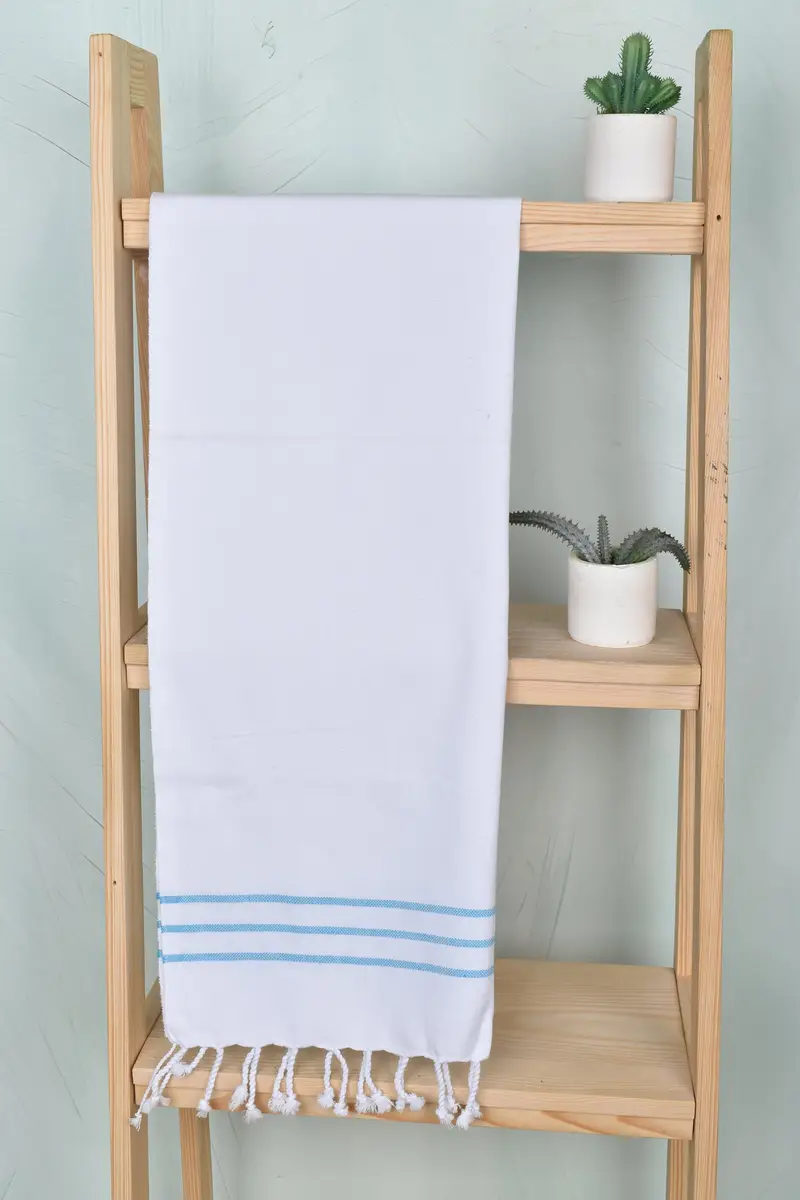Organic Towel, Custom Hand Towel, Wedding Gift, 40x24 Cotton Striped Towel, Bathroom Towels, First Wedding Anniversary Gift, Birthday Gift - 8